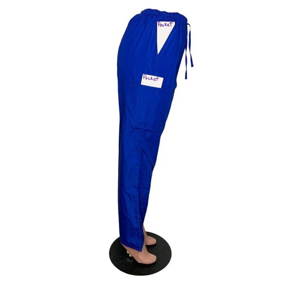 Pandamed Scrub NWOT Pants Royal Blue Multiple Pockets Elastic Waistband Size S - Picture 3 of 8
